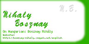 mihaly bosznay business card