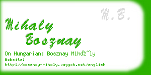 mihaly bosznay business card